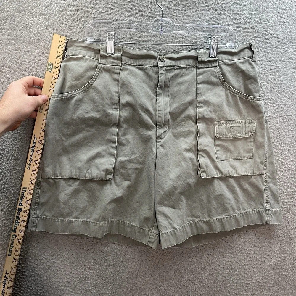 Eddie Bauer Shorts Womens 18 Green Duck Canvas Outdoors Hiking Camping‎ Workwear